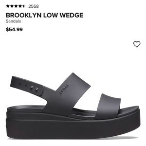 Brooklyn Low Wedge Black Platform Crocs